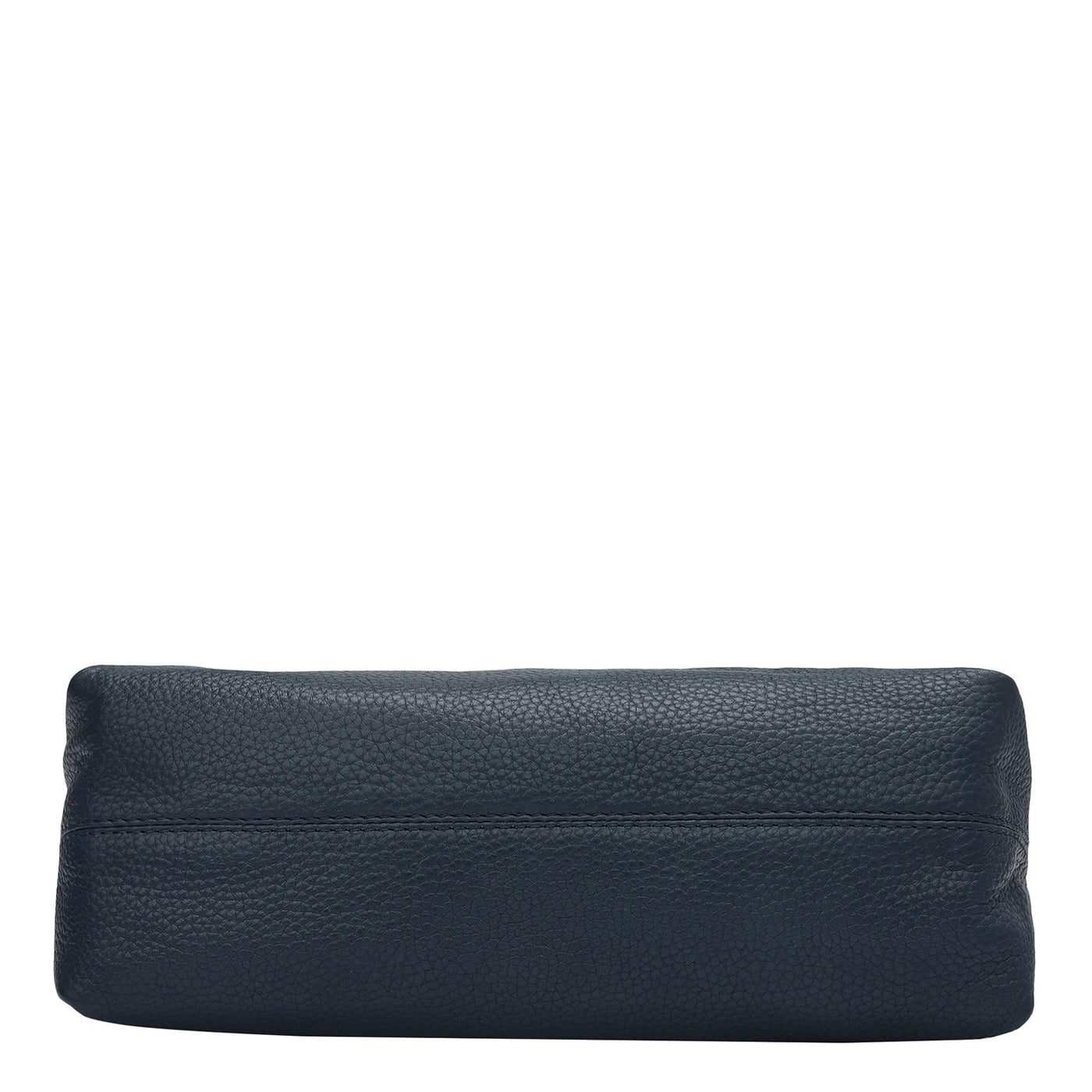 Small Wax Leather Baguette - Navy