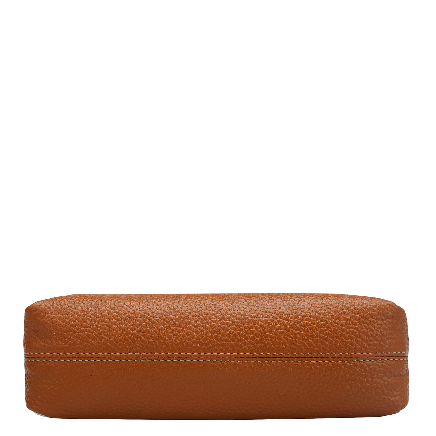 Small Wax Leather Baguette - Orange