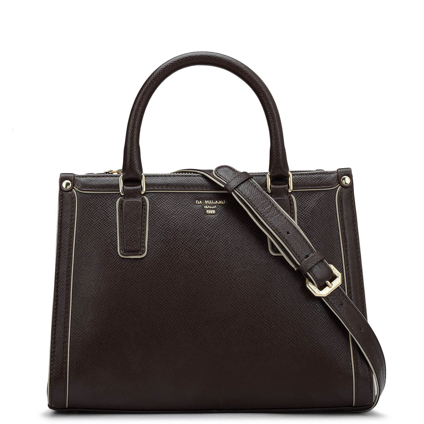 Small Franzy Leather Satchel - Chocolate