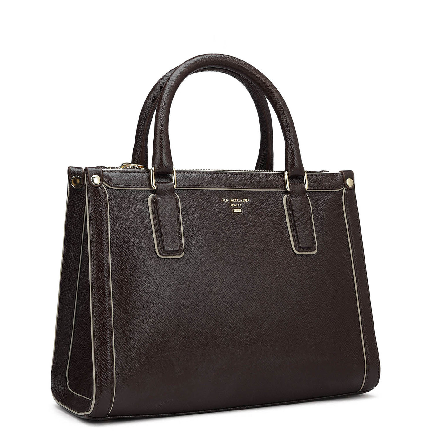 Small Franzy Leather Satchel - Chocolate