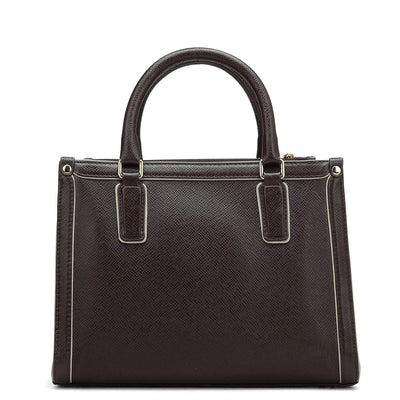 Small Franzy Leather Satchel - Chocolate