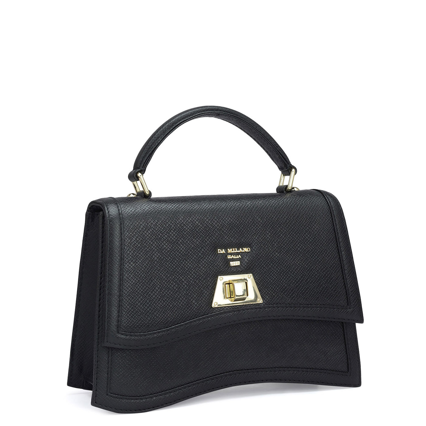 Small Franzy Leather Satchel - Black