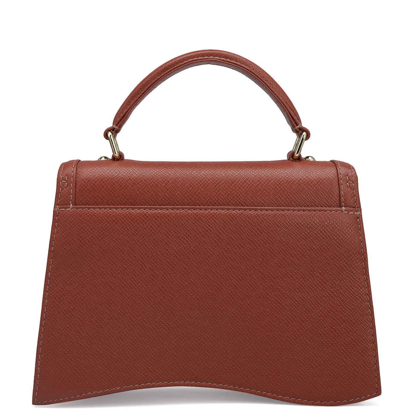 Small Franzy Leather Satchel - Brick