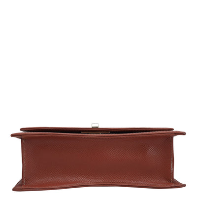 Small Franzy Leather Satchel - Brick