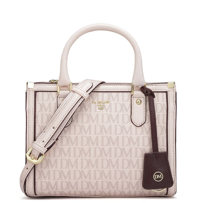 Small Monogram Franzy Leather Satchel - Blush