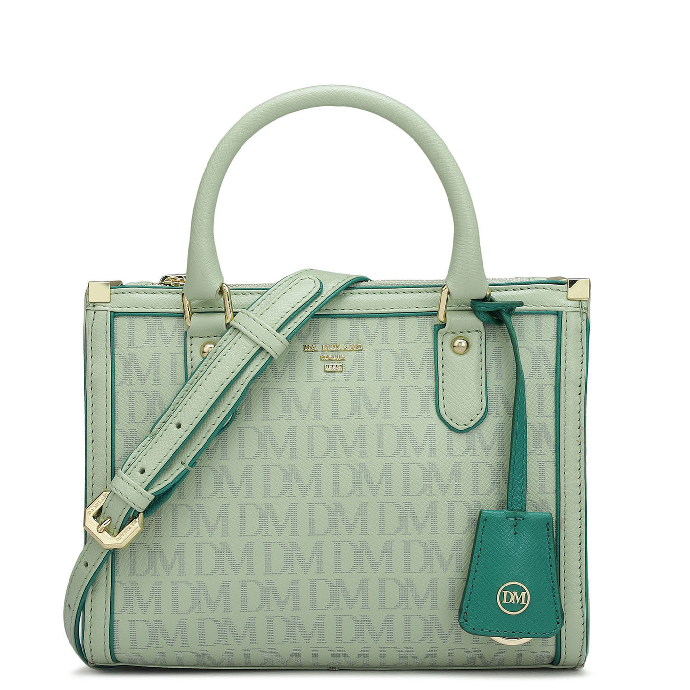 Small Monogram Franzy Leather Satchel - Mint