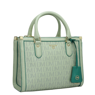 Small Monogram Franzy Leather Satchel - Mint