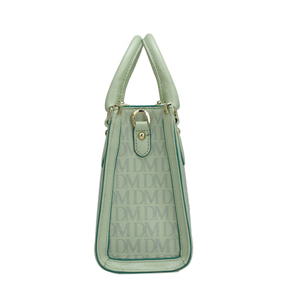 Small Monogram Franzy Leather Satchel - Mint