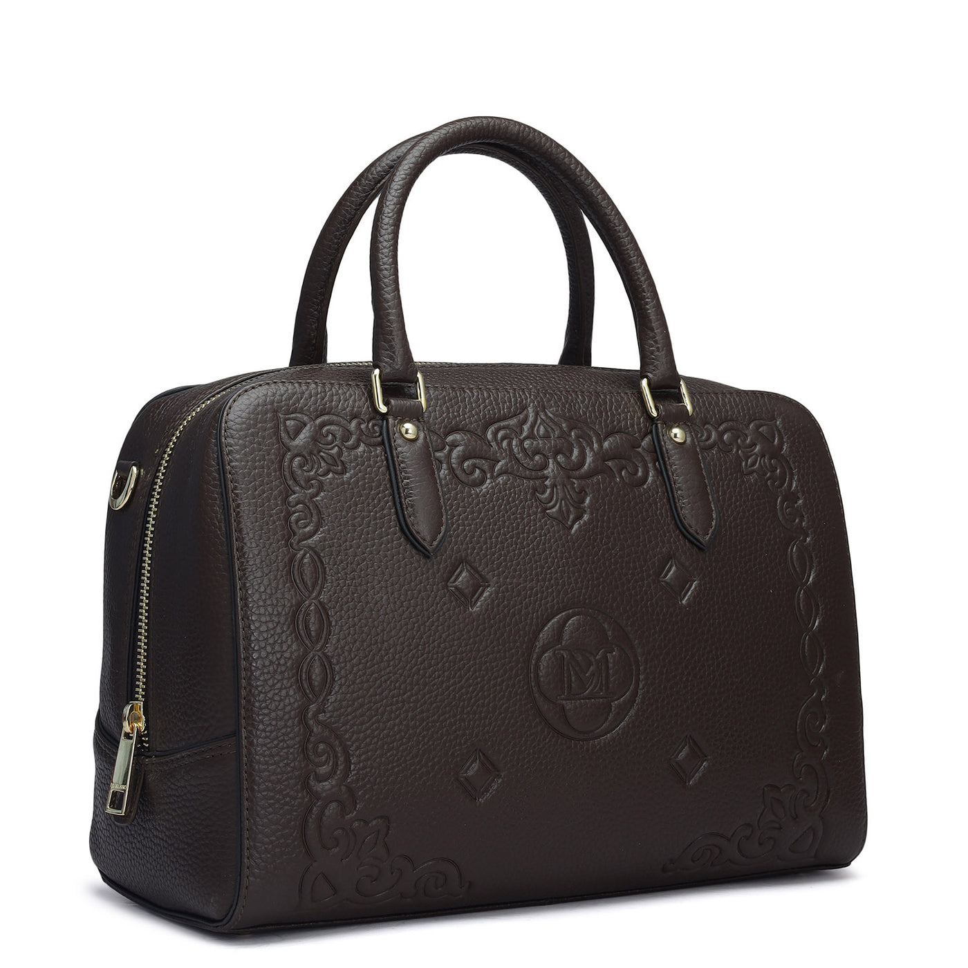 Medium Wax Leather Satchel - Chocolate