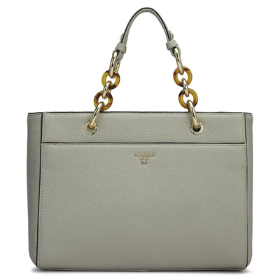 Small Wax Leather Satchel - Khaki