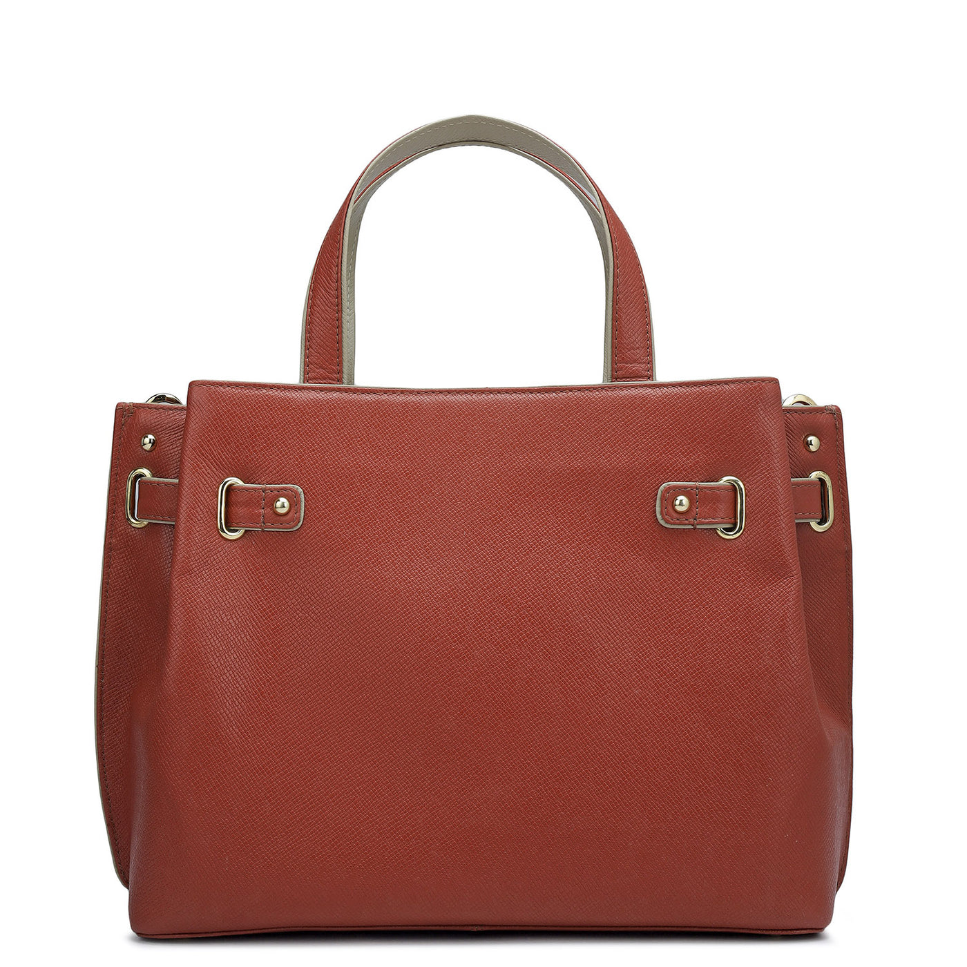 Medium Franzy Leather Satchel - Brick