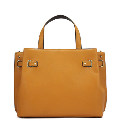 Medium Franzy Leather Satchel - Flame