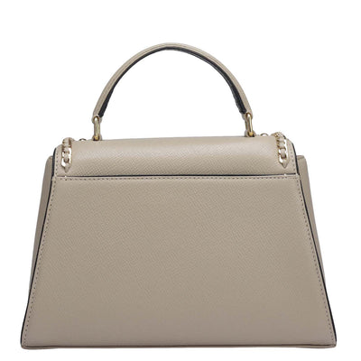 Small Franzy Leather Satchel - Chalk