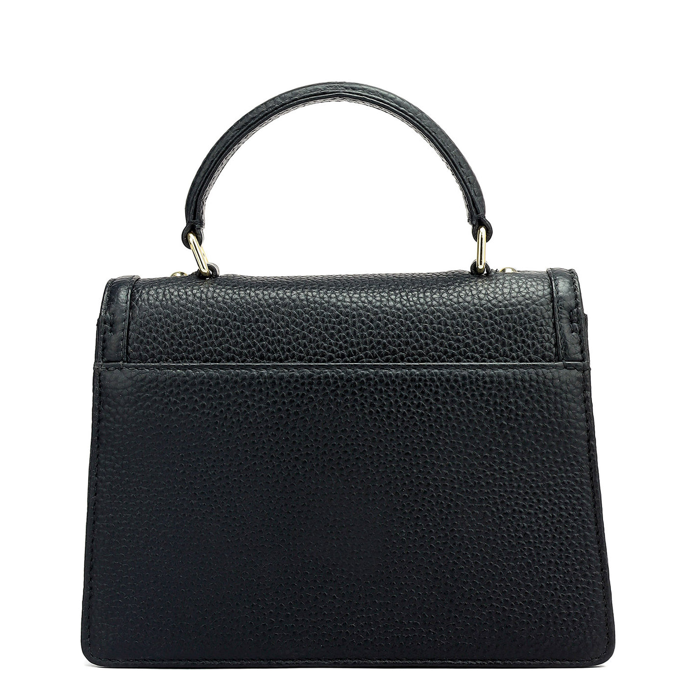 Small Wax Leather Satchel - Black