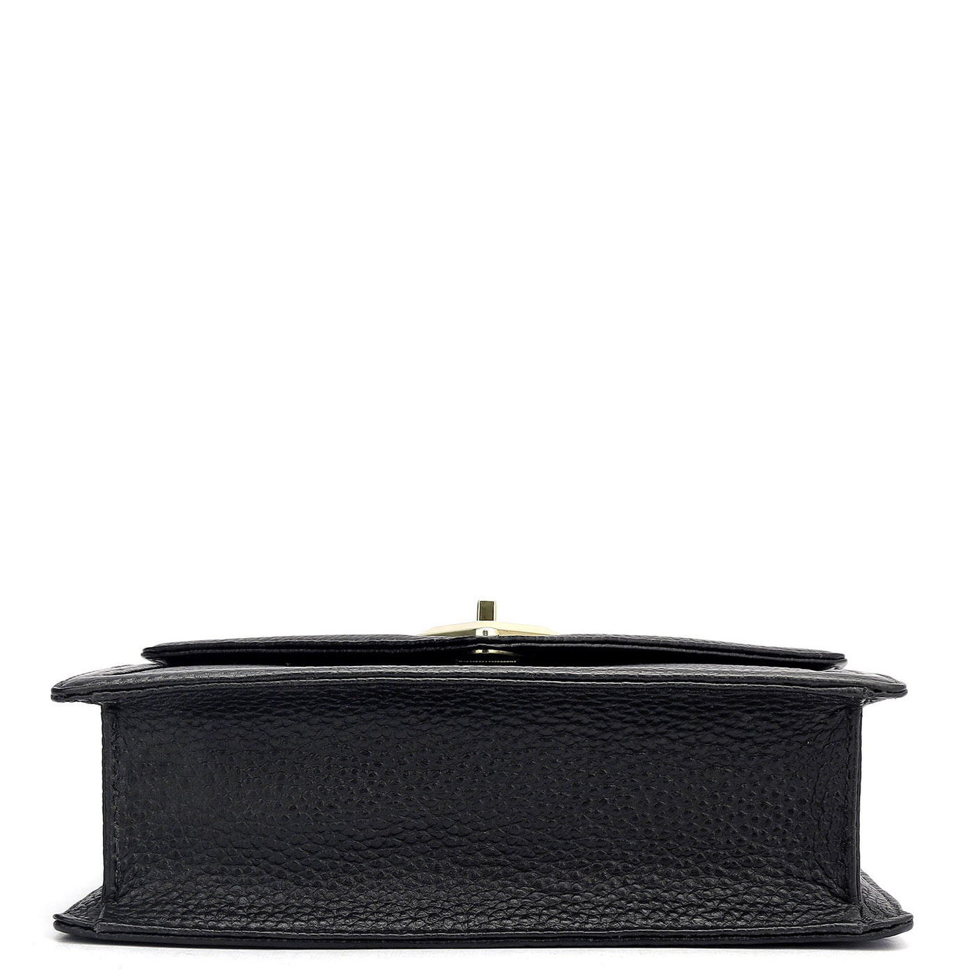 Small Wax Leather Satchel - Black