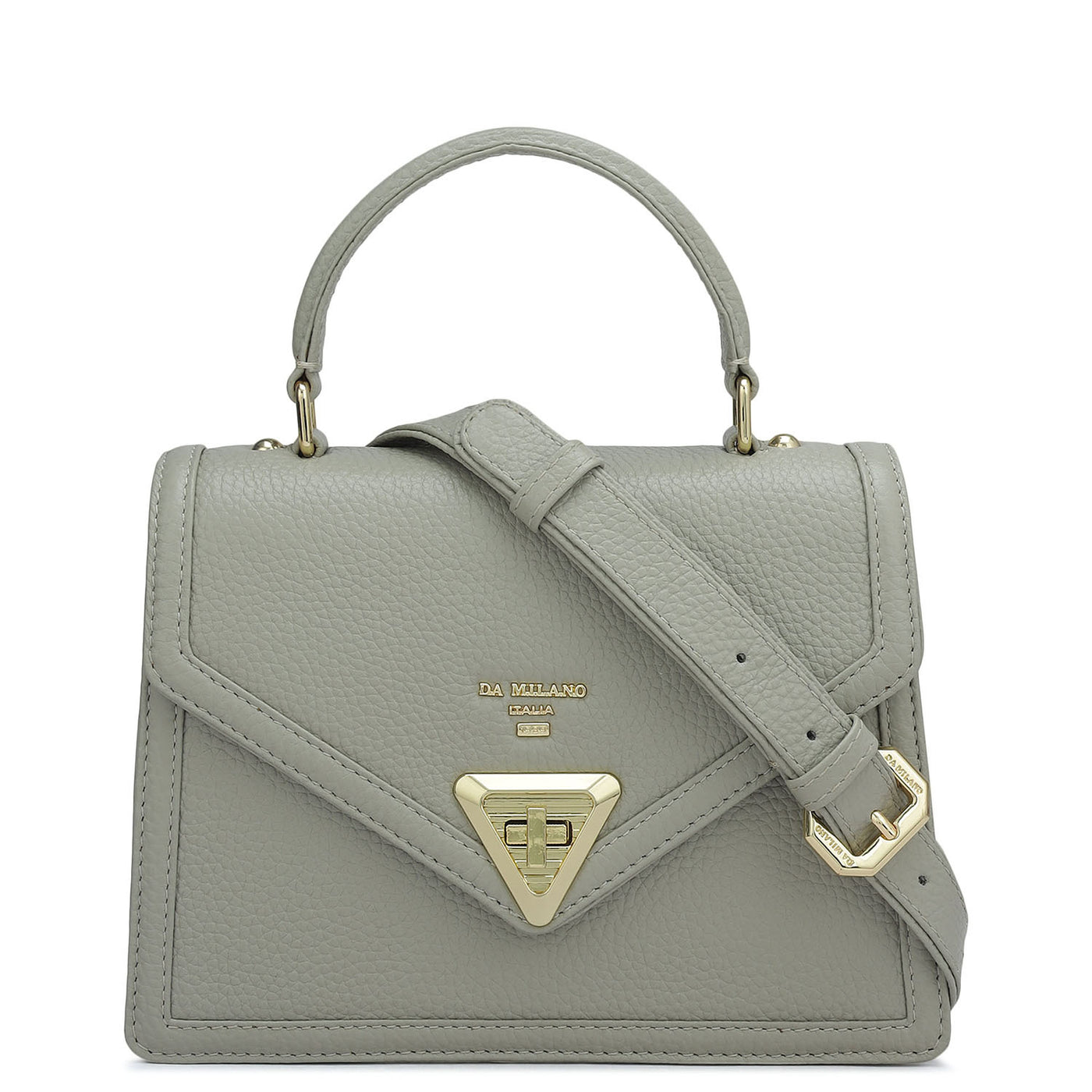 Small Wax Leather Satchel - Khaki