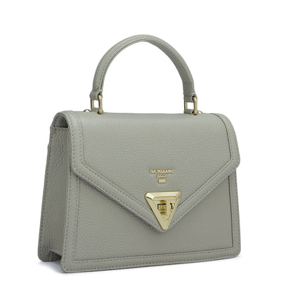 Small Wax Leather Satchel - Khaki