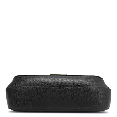 Small Franzy Leather Baguette - Black