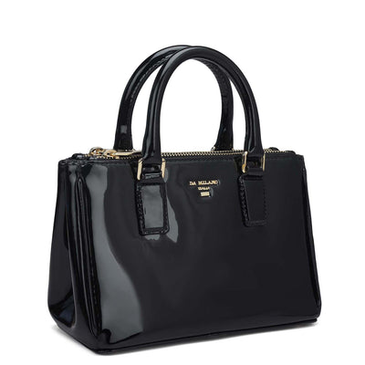 Small Patent Leather Satchel - Black