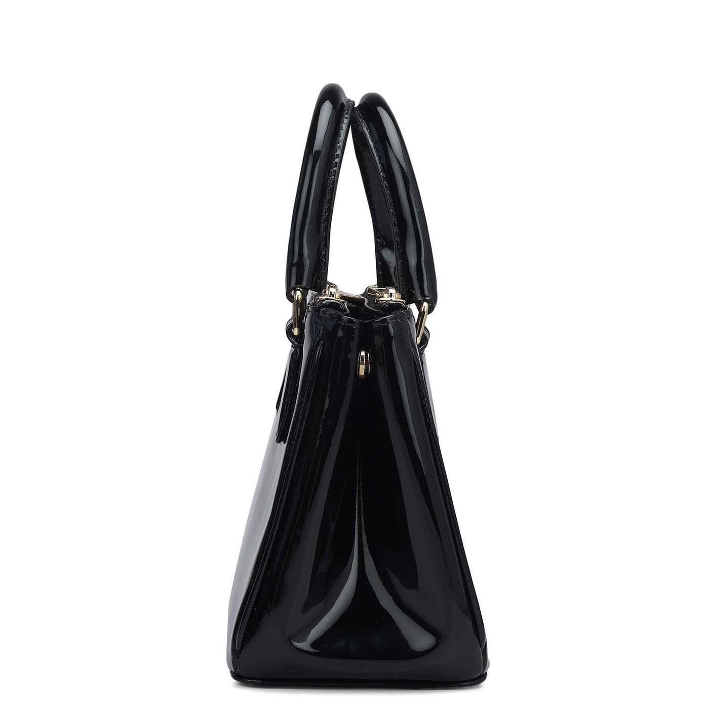 Small Patent Leather Satchel - Black