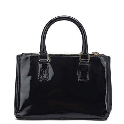 Small Patent Leather Satchel - Black