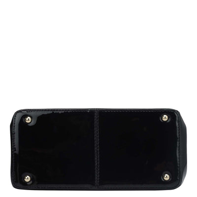 Small Patent Leather Satchel - Black