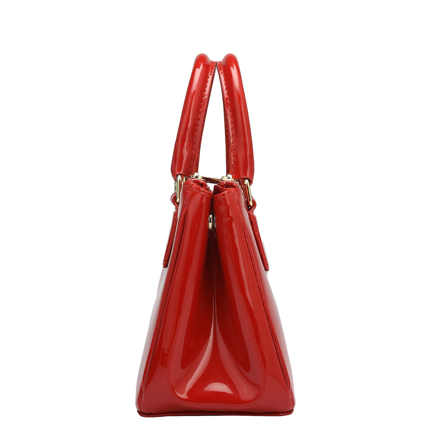 Small Patent Leather Satchel - Red