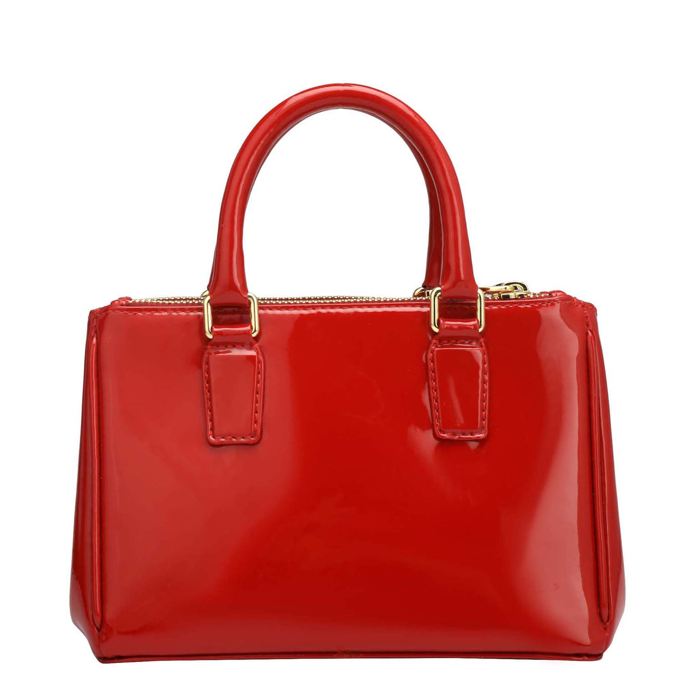 Small Patent Leather Satchel - Red