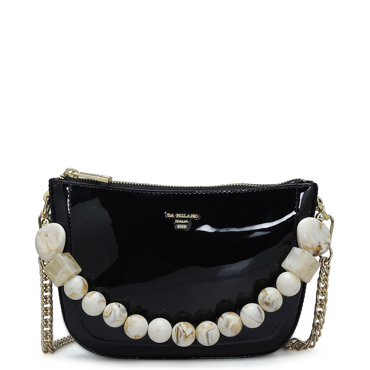 Small Patent Leather Baguette - Black