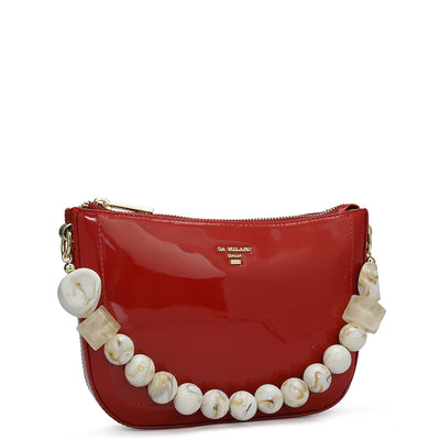 Small Patent Leather Baguette - Red