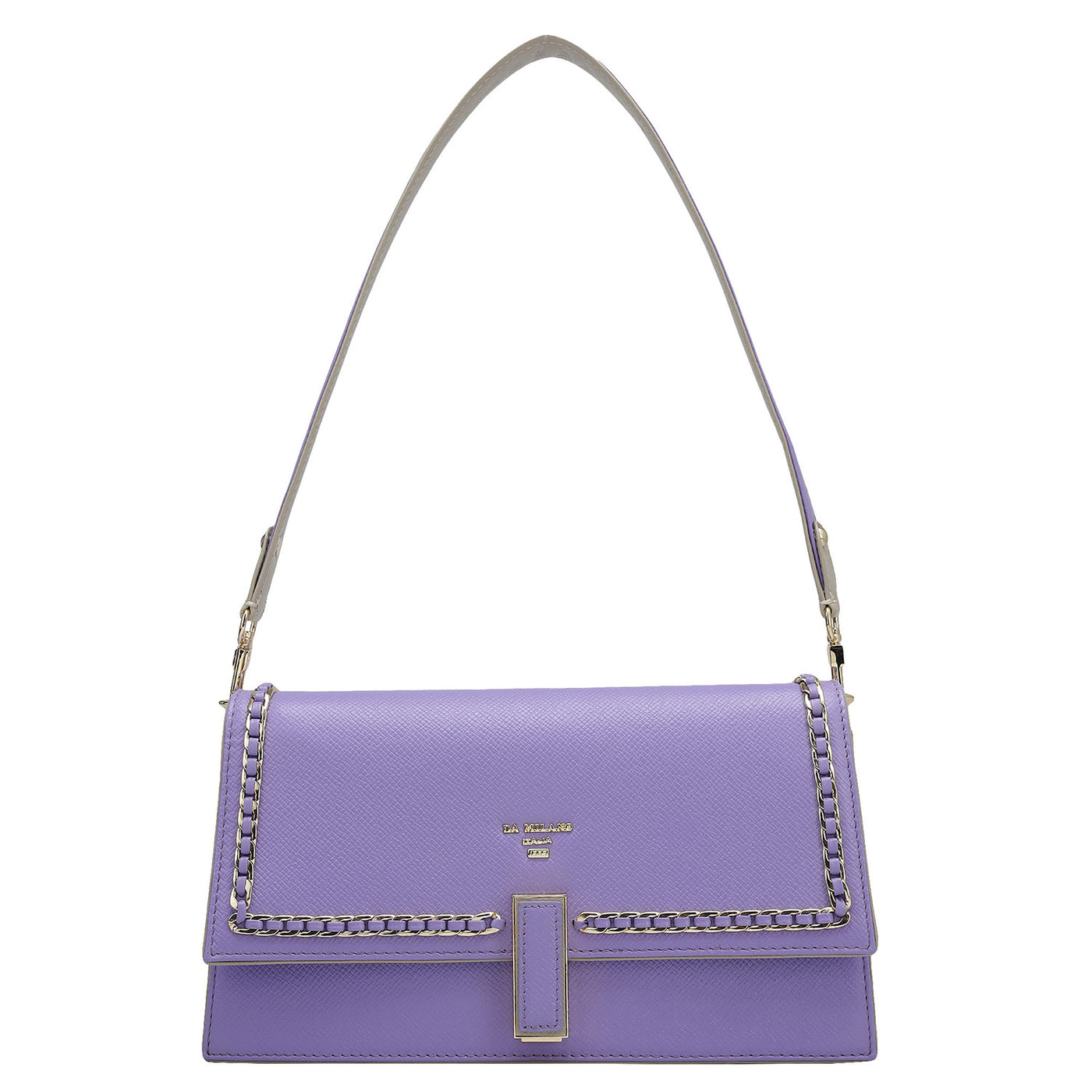 Small Franzy Leather Shoulder Bag - Purple Haze