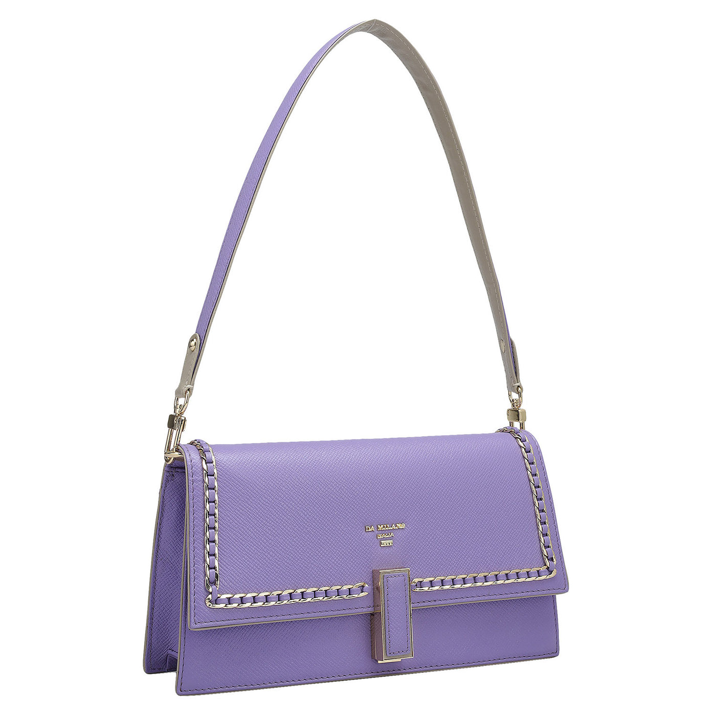 Small Franzy Leather Shoulder Bag - Purple Haze