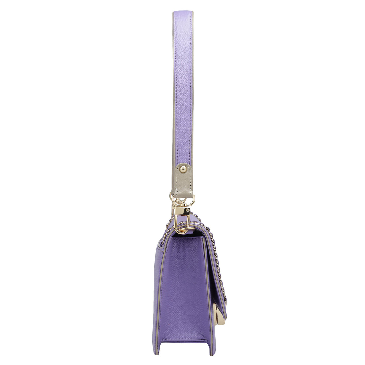 Small Franzy Leather Shoulder Bag - Purple Haze