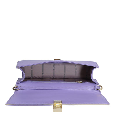 Small Franzy Leather Shoulder Bag - Purple Haze