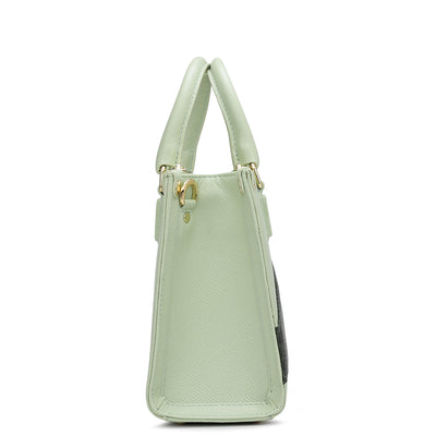 Small Franzy Monogram Leather Satchel - Mint