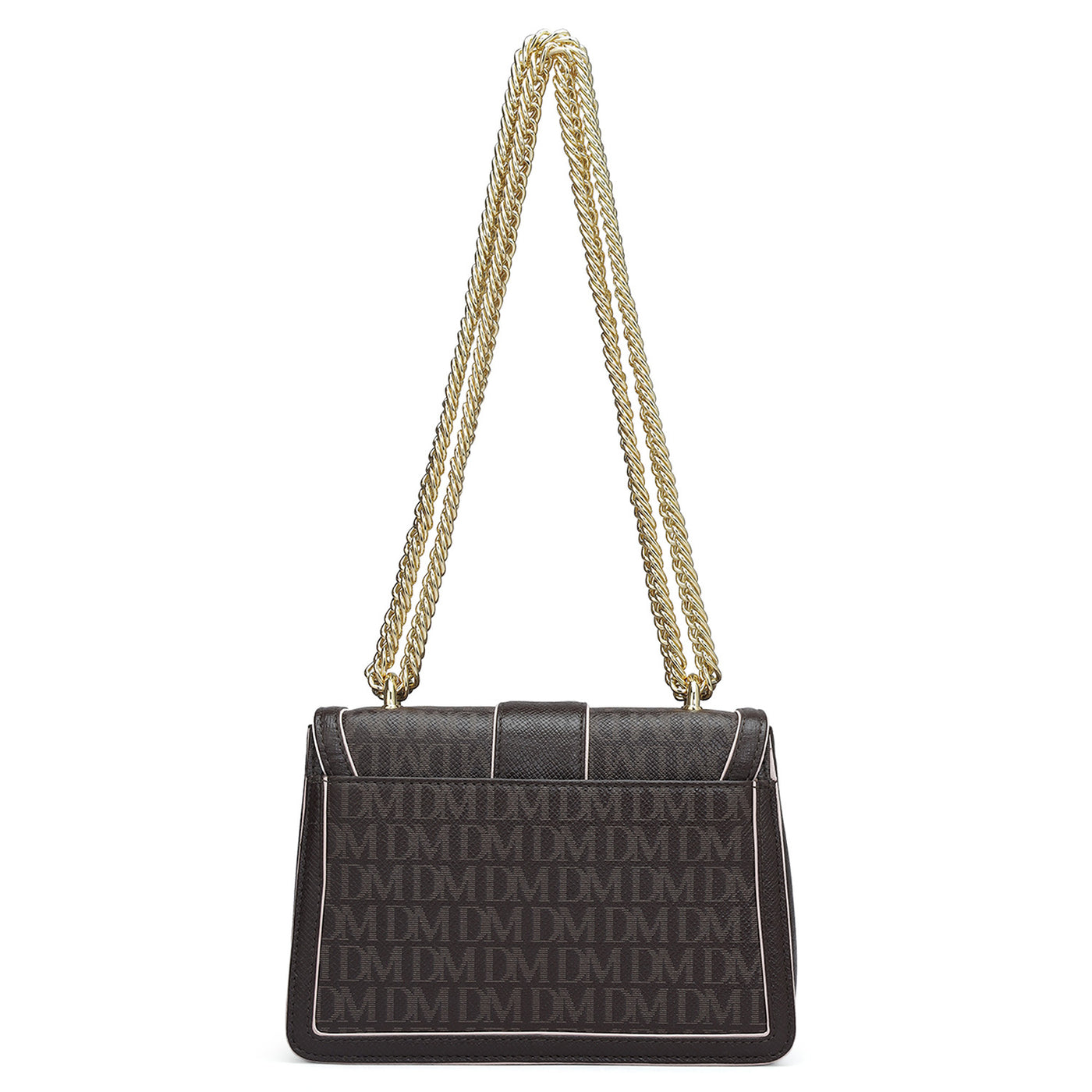 Small Monogram Franzy Leather Shoulder Bag - Chocolate