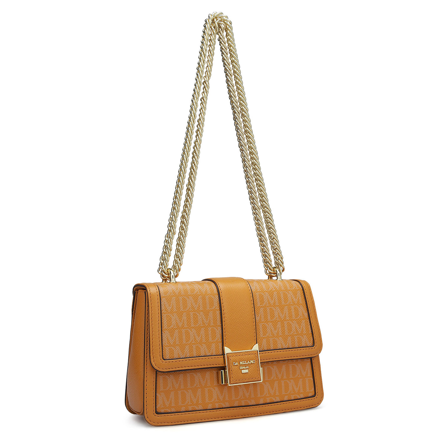 Small Monogram Franzy Leather Shoulder Bag - Flame