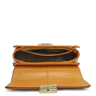 Small Monogram Franzy Leather Shoulder Bag - Flame