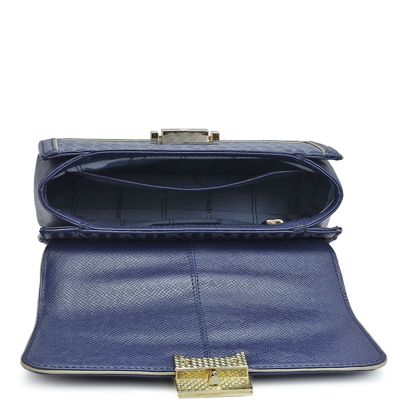 Small Monogram Franzy Leather Shoulder Bag - Ink Blue