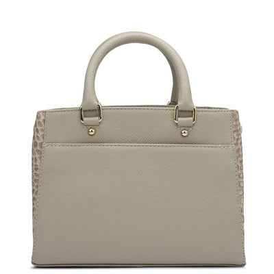 Small Croco Franzy Leather Satchel - Frost