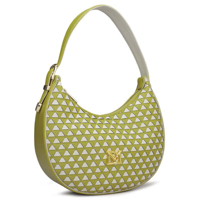 Small Mat Wax Leather Hobo - Green Tea