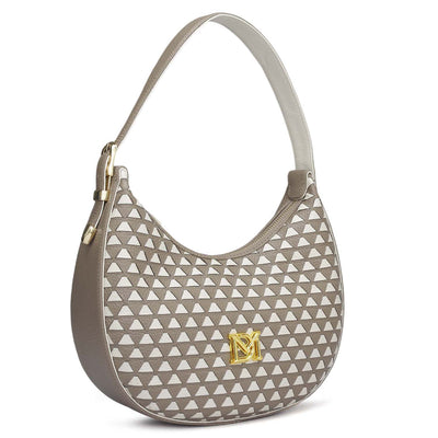 Small Mat Wax Leather Hobo - Greyish Taupe