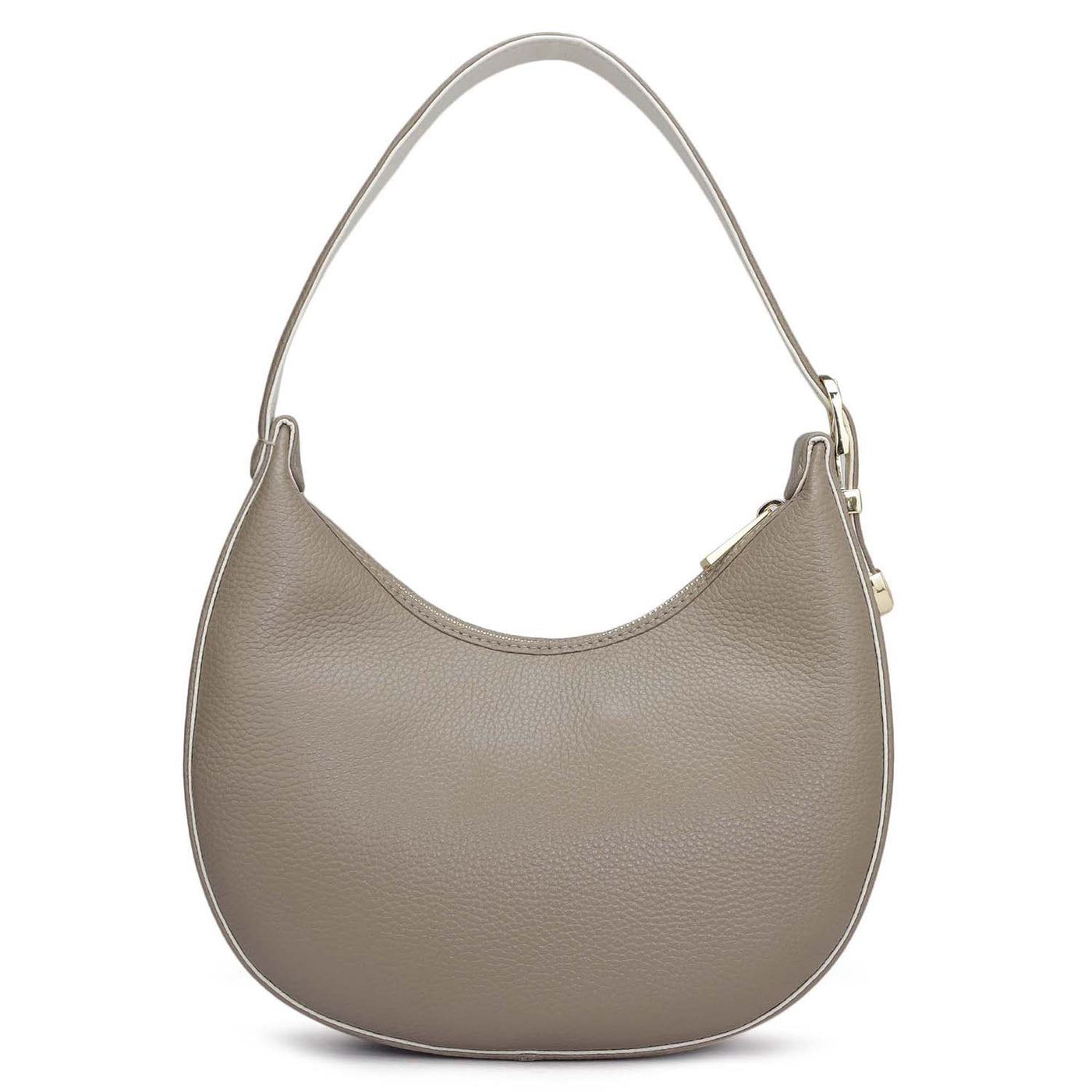 Small Mat Wax Leather Hobo - Greyish Taupe