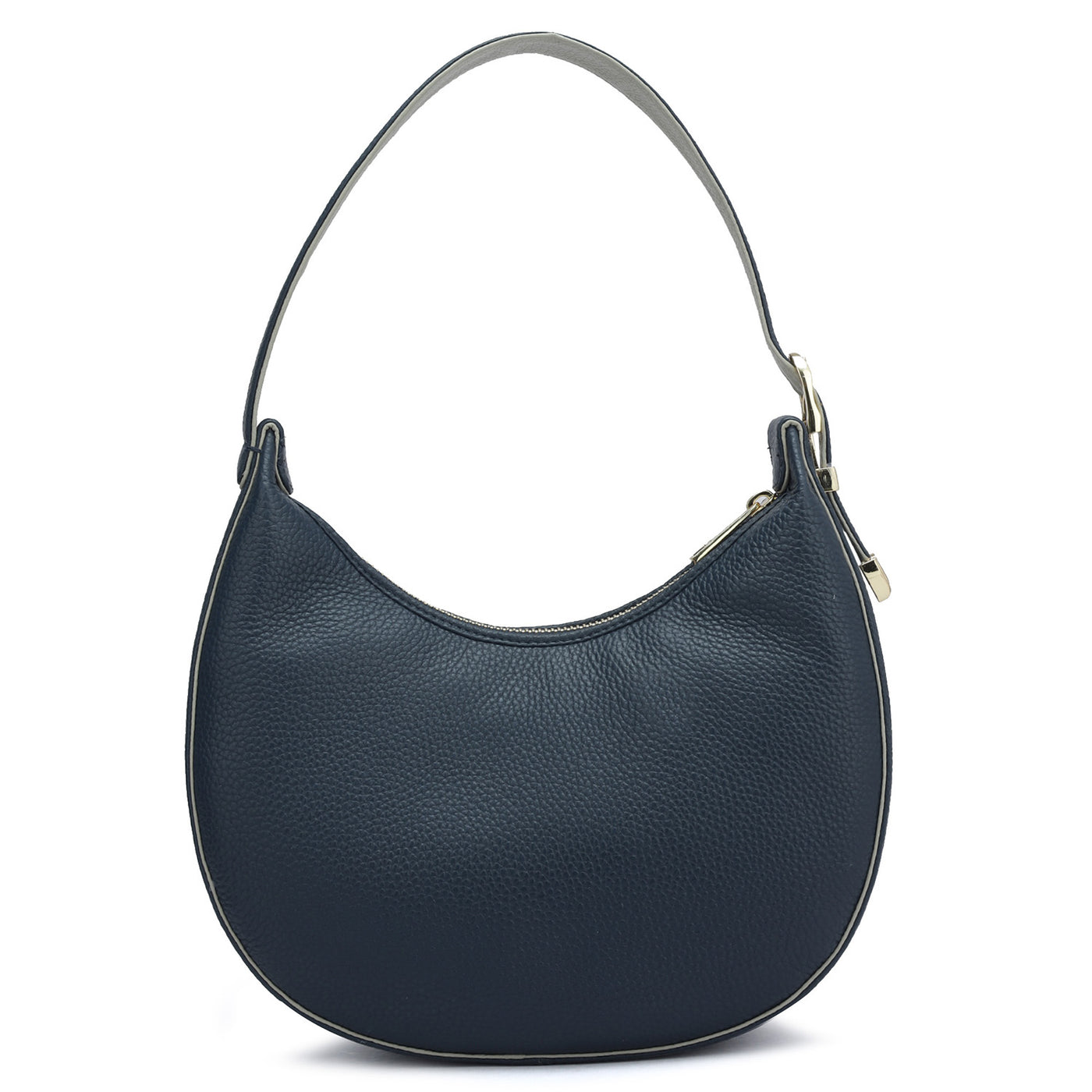 Small Mat Wax Leather Hobo - Navy