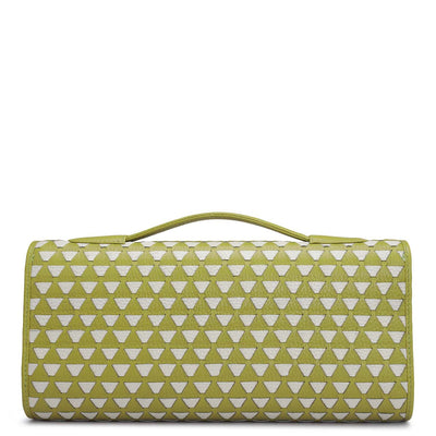 Small Mat Wax Leather Clutch - Green Tea