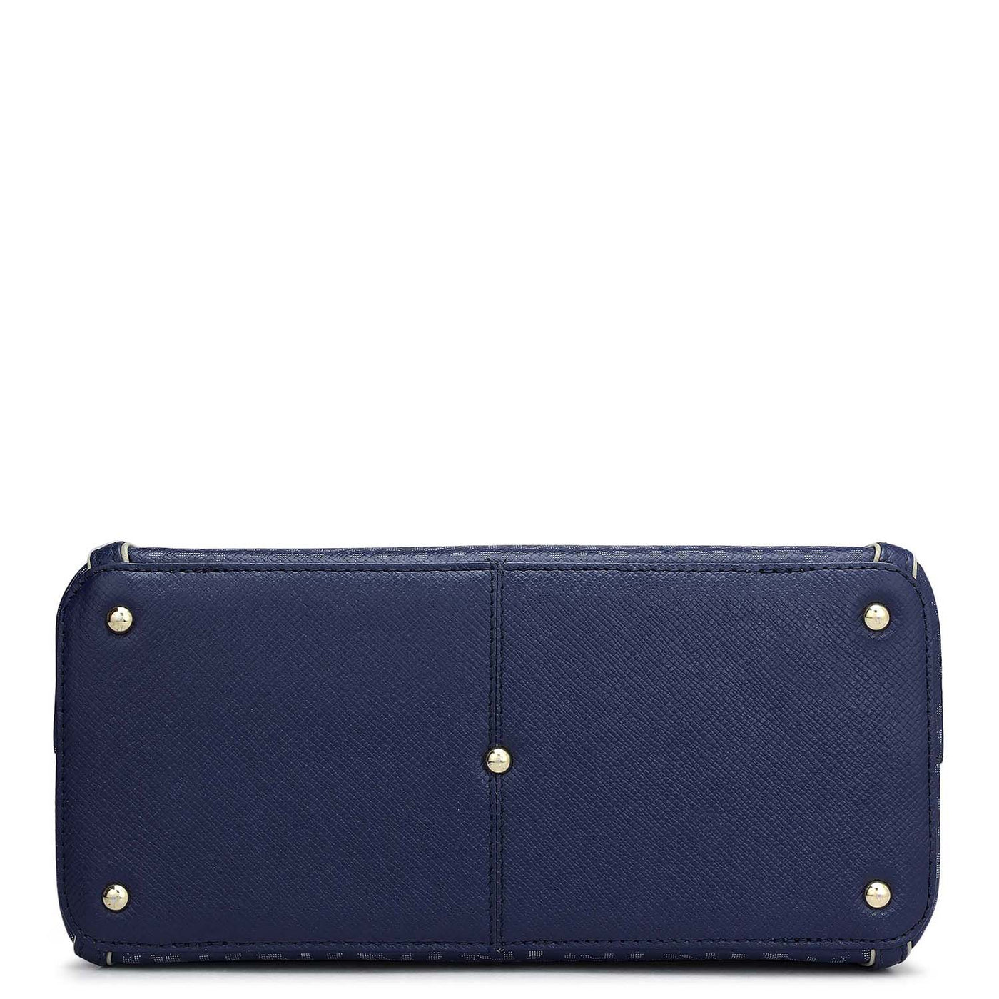 Small Monogram Leather Satchel - Ink Blue