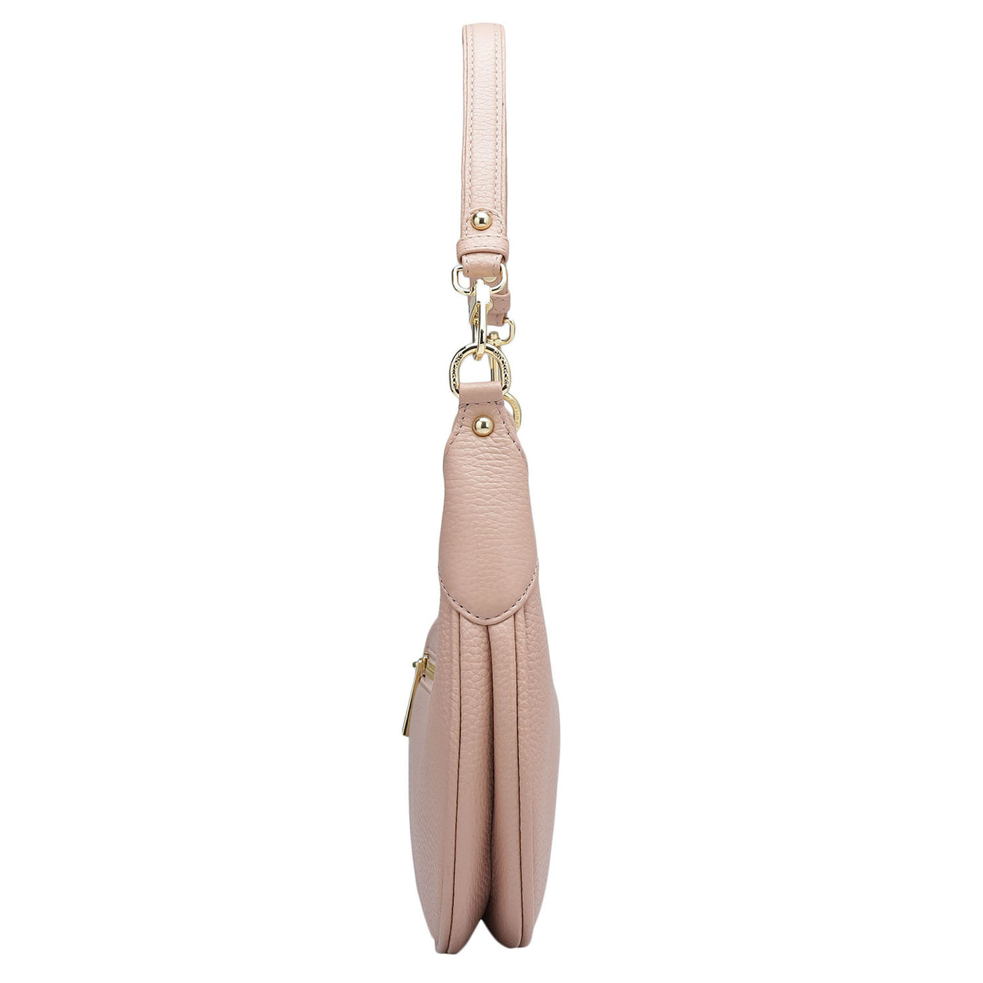 Small Wax Leather Baguette - Baby Pink