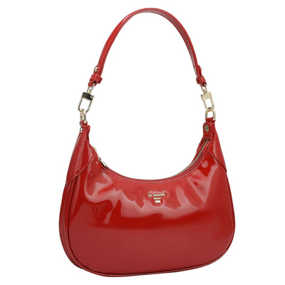 Small Patent Leather Baguette - Red