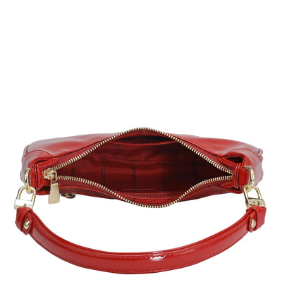 Small Patent Leather Baguette - Red