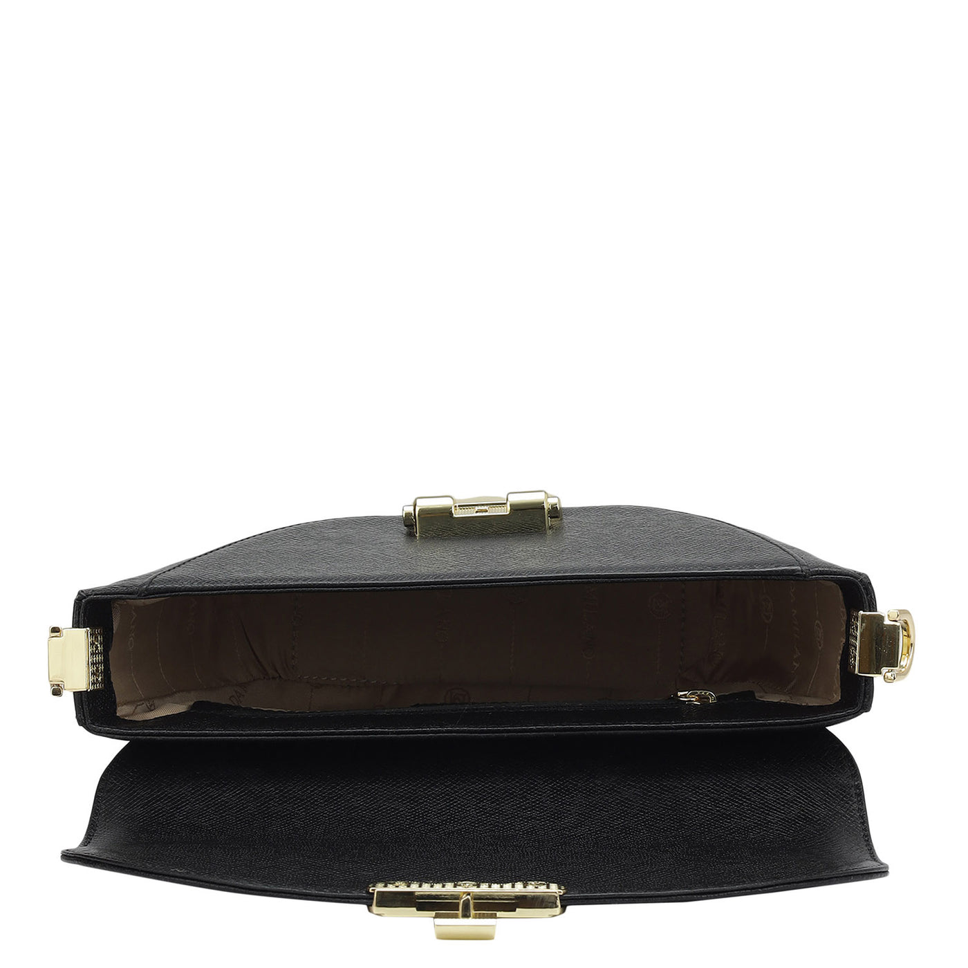 Small Franzy Leather Baguette - Black